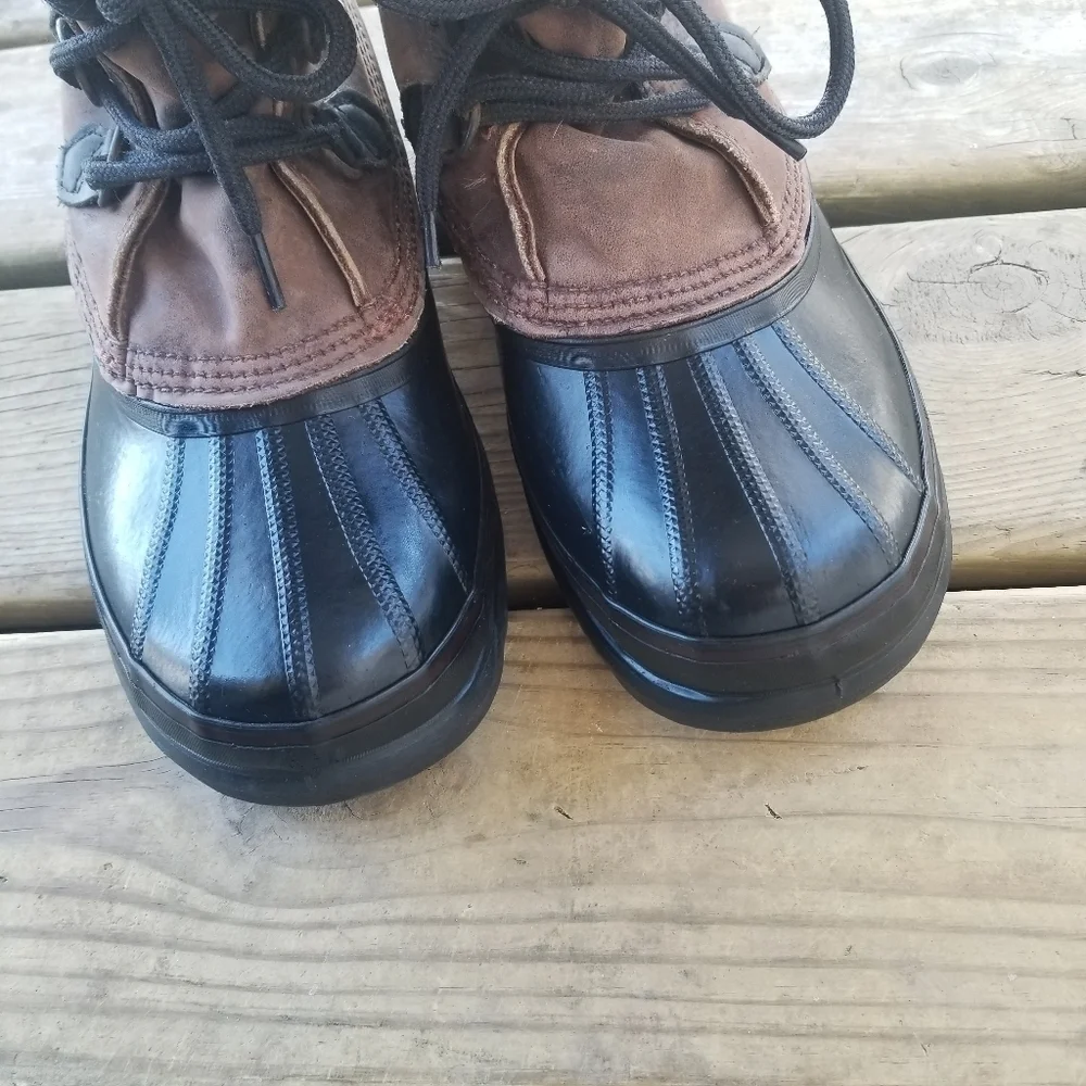 Vintage Sorel Kaufman Bighorn Leather Winter Snow Duck Boots Made In Canada Sz 8